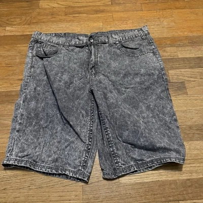 Pantalones de mezclilla vintage Y2K Request grunge patinador lavado ácido negros para hombre 40x12 holgados Foto 1 de 4