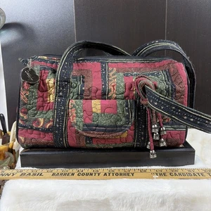 Donna Sharp Kentucky Original Womens Purse Quilted Fall Double Handle Mailbox - Picture 1 of 13