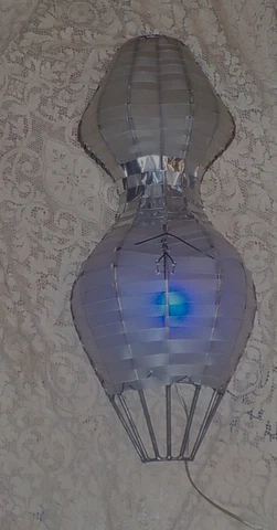Abstract torso birdcage wall light pendant lamp ODD steel plastic foil Cover