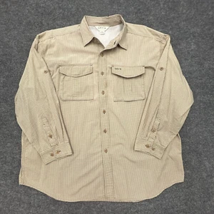 ORVIS Vented Shirt Mens 2XL XXL Roll Tab Convertible Long Sleeve Cotton Beige - Picture 1 of 10
