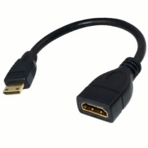 Mini HDMI Male to HDMI Female 1080P Adapter Cable for Camera Projection DV 15cm - Picture 1 of 3