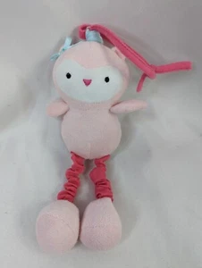 Carters Pink Owl Plush Jingle Bell 8 Inch Hanging Stuffed Animal Toy - Picture 1 of 4
