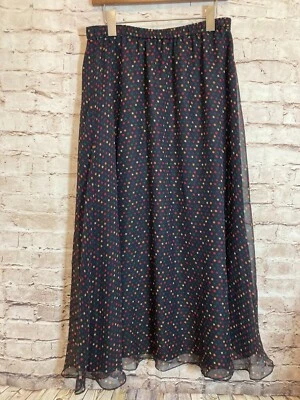 Falda vintage Britches of Georgetowne para mujer 10 seda pura midi acampanada forrada en negro Foto 1 de 4