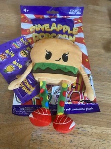 The Pineapple Popcorn Show Food Squad HAMBURGER Beanbag Plush Vs World - Picture 1 of 8