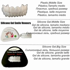 Snap on Smile copertura denti finti superiore inferiore per denti perfetti impiallacciature protesi flessibile S - Foto 1 di 9