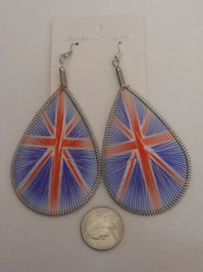 Fashion Jewelry Unisex Drop Dangle Earrings British Flag Dream Catchers Hook - Picture 1 of 2