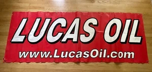 Seltenes sehr großes Lucas Öl 35""x92"" Banner Kunststoff Vintage gebraucht rot schwer zu finden! - Bild 1 von 10