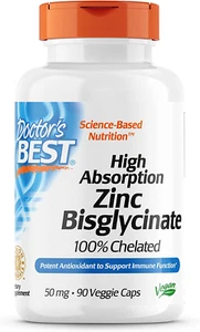 90 Antioxidant 50mg Immune Lifter EnergyBooster Doctor's Best Zinc Bisglycinate - Picture 1 of 12