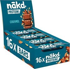 Nakd Caramel Protein Bar - Vegan - Gluten Free - Healthy Snack, 45g Pack of 16