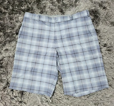 Pantalones Cortos de Golf Nike Para Hombres 38 X 12 Gris Logotipo a Cuadros Tour Performance Dri-Fit tiro Medio Foto 1 de 4