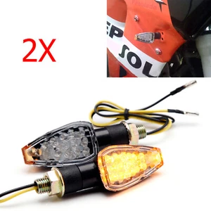 2XAmber Motocicleta LED Señales de Giro Indicadores Intermitentes Para Honda Yamaha Suzuki - Imagen 1 de 10