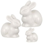 LIOOBO Ceramic Rabbits Miniature Garden Decoration (3pcs)