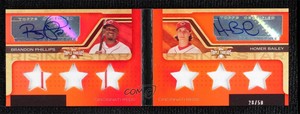 2008 Topps Triple Threads /50 Brandon Phillips Homer Bailey #RSARP10 Auto