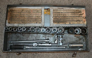 VTG Toolbox 25 Pc. Mixed Lot Sockets Extensions Armstrong Craftsman Williams USA - Picture 1 of 19