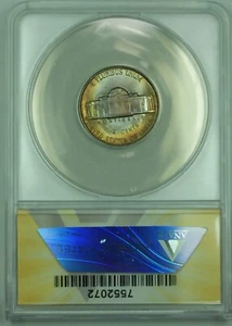 1947-D Jefferson Nickel Rainbow Tone 5C ANACS MS 65 (51) C - Picture 1 of 2