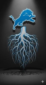 Detroit Lions NFL Team Logo verwurzelt 12 x 8 Zoll Blechschild Poster - Bild 1 von 6