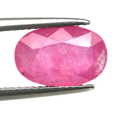 3,62 CT. Rubí rosa térmico Madagascar ovalado 7 x 11 mm. Foto 1 de 4