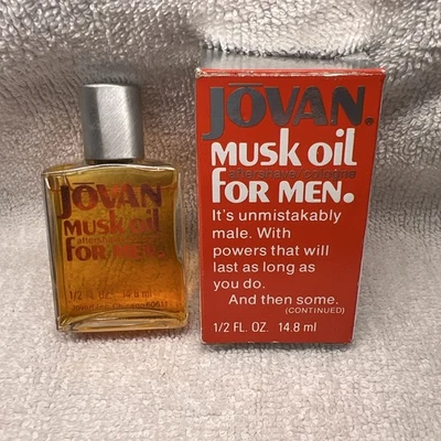 DE COLECCIÓN JOVAN ALMIZCLE ACEITE PARA DESPUÉS DEL AFEITADO PARA HOMBRES .5 fl oz SPLASH NUEVO CON CAJA AÑOS 70 Foto 1 de 3