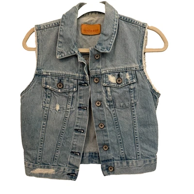 Chaleco vaquero Big Star 1974 para mujer desgastado azul sin mangas talla S Foto 1 de 4