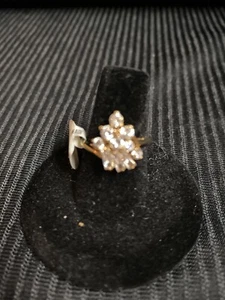 ZIRKONIA RING MIT BAND AUS 50 MLS VERGOLDET ÜBER MESSING GR. 7 NEU!! - Bild 1 von 7