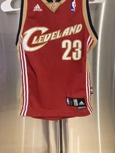 used defect Lebron James  sewn Cleveland Cavaliers adidas jersey youth small - Picture 1 of 3