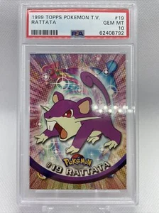 PSA 10 1999 Rattata #19 Pokemon Topps Series 1 T.V. Black Label - Picture 1 of 2