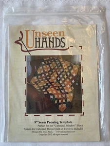 9" Seam Pressing Template by Unseen Hands & Pattern for Cathedral Throw Quilt - Bild 1 von 3