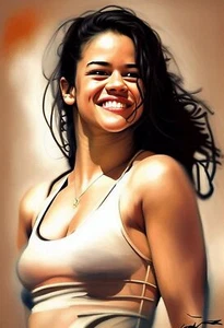 Metal Plaque sign 1950's michelle rodriguez pin up Bar Man AI ART cave retro d1 - Picture 1 of 3
