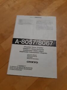 Manuale Istruzioni amplificatore Onkyo Integra A-8057 A-8067  Instructions, 