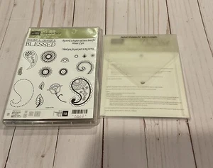 Stampin' Up! Juego de estampillas Paisleys & Posies y troqueles Paisleys Framelits ~ RARO ~ - Imagen 1 de 2