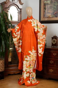 DEAR VANILLA JAPANESE FURISODE SILK KIMONO WOMEN'S AUTHENTIC JAPAN MADE VINTAGE - Picture 1 of 11