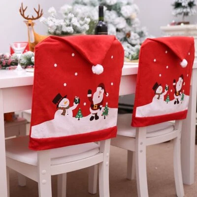ZMART AUSTRALIA 6-10x Christmas Santa Hat Chair Covers Table Cloth Dinner Home Décor Ornaments
