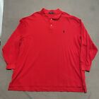Polo Ralph Lauren Shirt Herren 5XB groß rot langarmig Rugby Polo Preppy klassisch