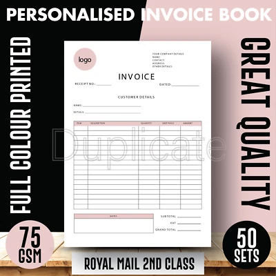 Personalised A4/A5/A6 Duplicate Invoice Book • Order Pad • NCR Pad • Receipt Pad - Image 1 of 4