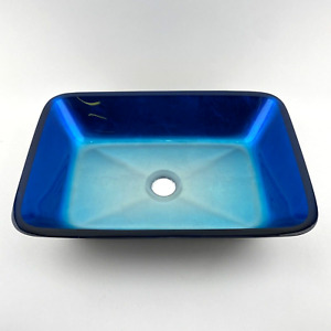 Vigo VG07068 18-1/4" x 13" x 4" Glass Bathroom Vessel Sink - Turquoise Water