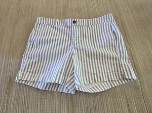 Old Navy Everyday Short Green White Stripes 5" Inseam Women's 12 Pre-owned EUC - Picture 1 of 12