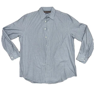 Camisa Perry Ellis Calce Clásico Abotonada Azul Cuadros Talla Grande  - Imagen 1 de 4