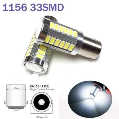 Luz intermitente trasera blanca 1156 BA15S P21W 7506 3497 1141 33 LED bombilla A1 L Foto 1 de 2