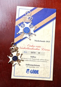 Göde Abzeichen --Orden vom Niederländischen Löwen-- Niederlande - Bild 1 von 4