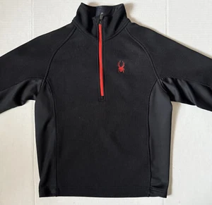 SPYDER Core Sweater - Men's Black Knit Quarter Zip Pullover Jacket - Size Small - Picture 1 of 8