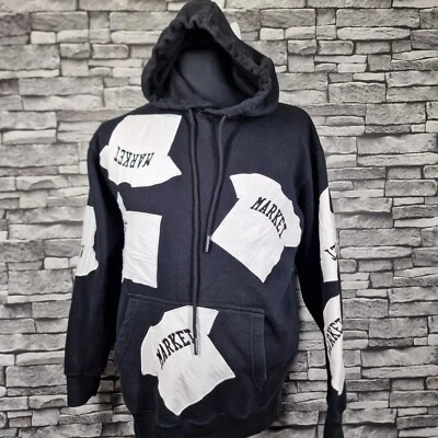 Market X UO EXCLUSIVE T-shirt Patch Hoodie Sweatshirt in Size Medium  Black  155 - Image 1 of 4