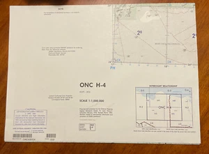 ONC H-4 CARTA AERONÁUTICA MAPA DEFENSA MAPEO ONCXXH04 42"X56" - Imagen 1 de 6