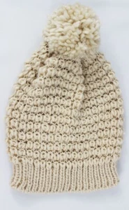 New without Tags NEFF Eifel T Pom Beanie Tan - Picture 1 of 1