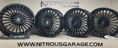 22 BLACK STAGGERED CONCAVE RF22 WHEELS BMW 6 SERIES 640 645 650 M6 2003-2019 - Image 1 of 4