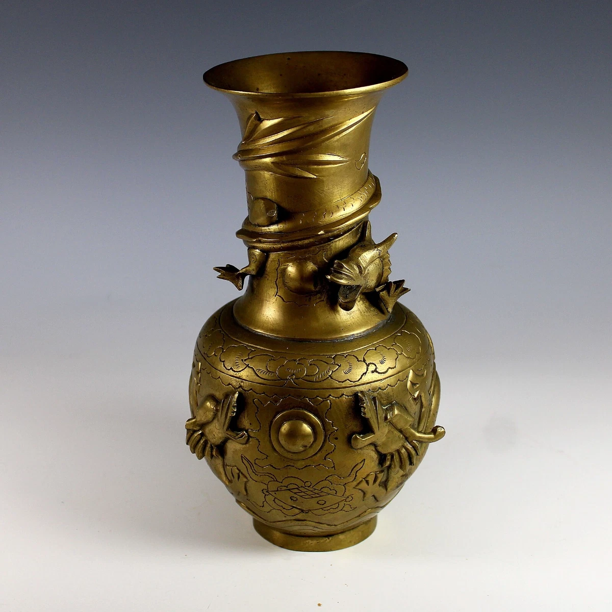 中国古董黄铜花瓶| eBay