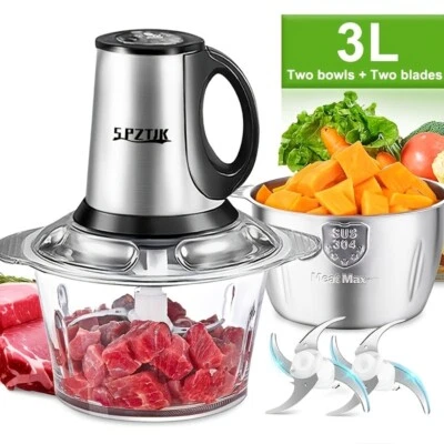 Food Chopper with 2 Bowl And 2 Blades, Helps Break Variety Of Foods, Meats, Sala - Image 1 of 4