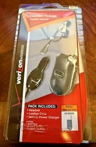Verizon Wireless Essential Pack Casque Étui Cuir Chargeur Voiture Neuf Scellé - Photo 1 sur 6