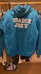 Trader Joes Hoodie Size L Blue - Picture 1 of 2
