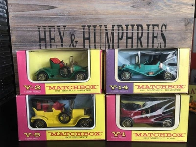 4x Matchbox Models of Yesteryear Y-1/2/5/14 Mint OVP VNM von 1963-1969 - Bild 1 von 4