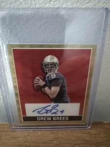 2025 Leaf NSCC 15th Anniversary 1948 DREW BREES Gold Vinyl Red Flood AUTO 1/1 - Picture 1 of 2